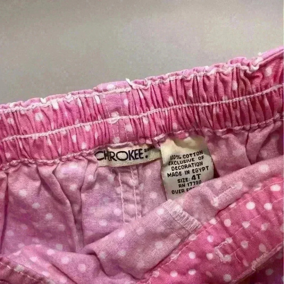 Vintage 100% cotton pink polka dot jeans with bow detail toddler girl no flaws - Picture 3 of 4